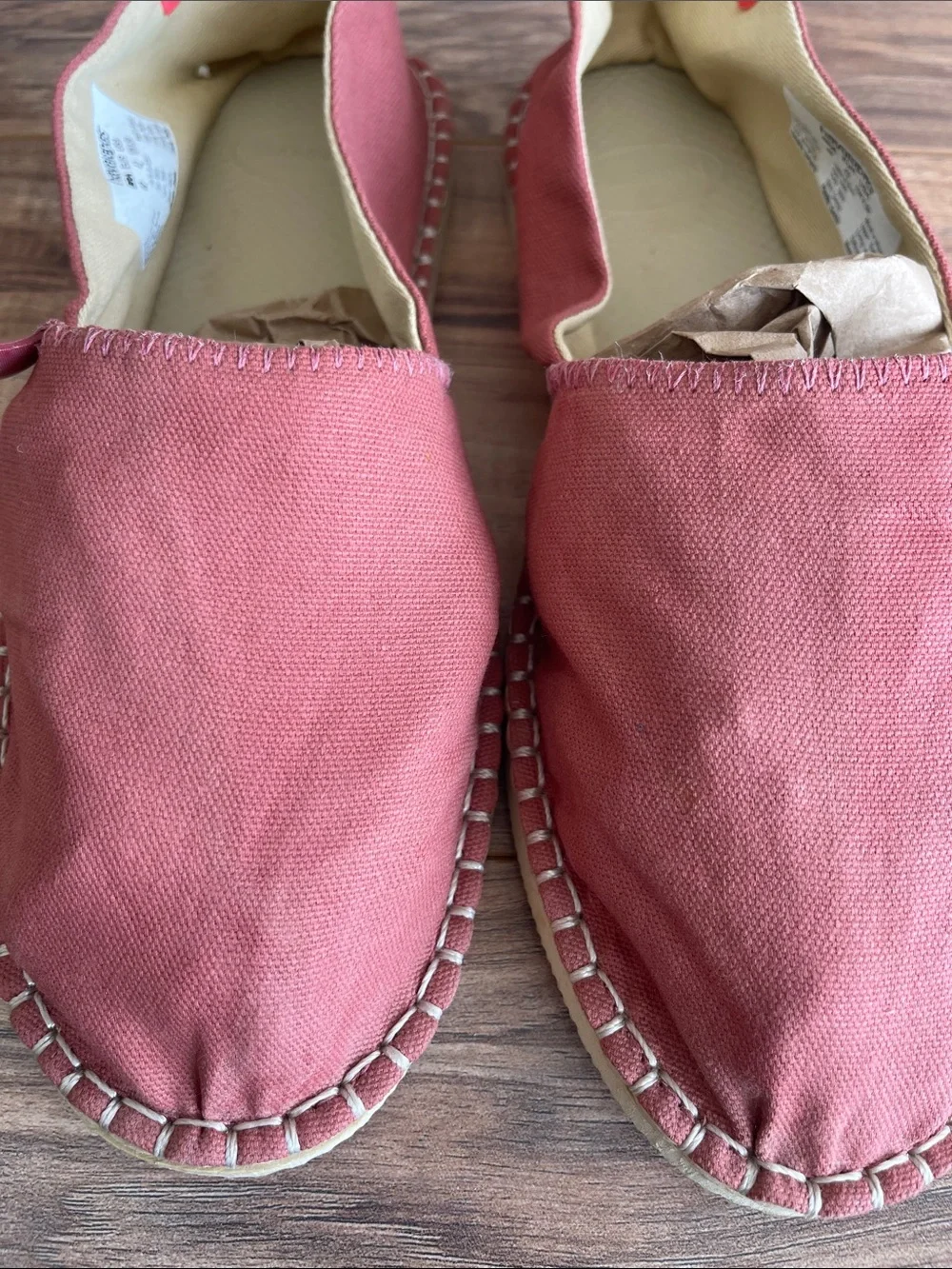 Havaianas Espadrille Slip On Sandals Canvas Shoes Rose / cream Womens 10 Men 8.5